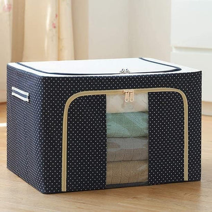 66 LTR Foldable Steel Frame Cloths Zip Organizer Bag