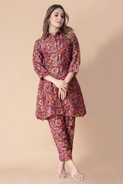 Floral Print Tunic & Pants Co-Ord Set