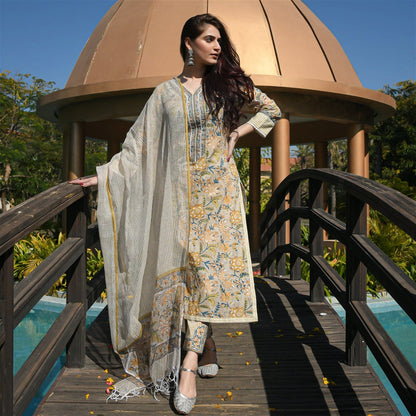 Floral Printed Kurta and Pant set with Dupatta