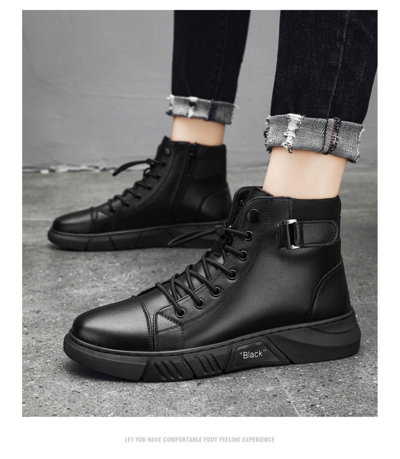 Richale Trending Black Leather Boot