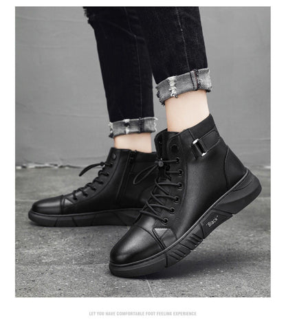 Richale Trending Black Leather Boot